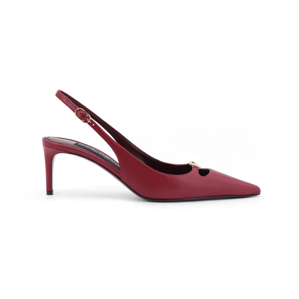 Dolce & Gabbana Damen Rot - Bordeaux Absatz Slingback Nappa Seide - Shoes - 36 Eu