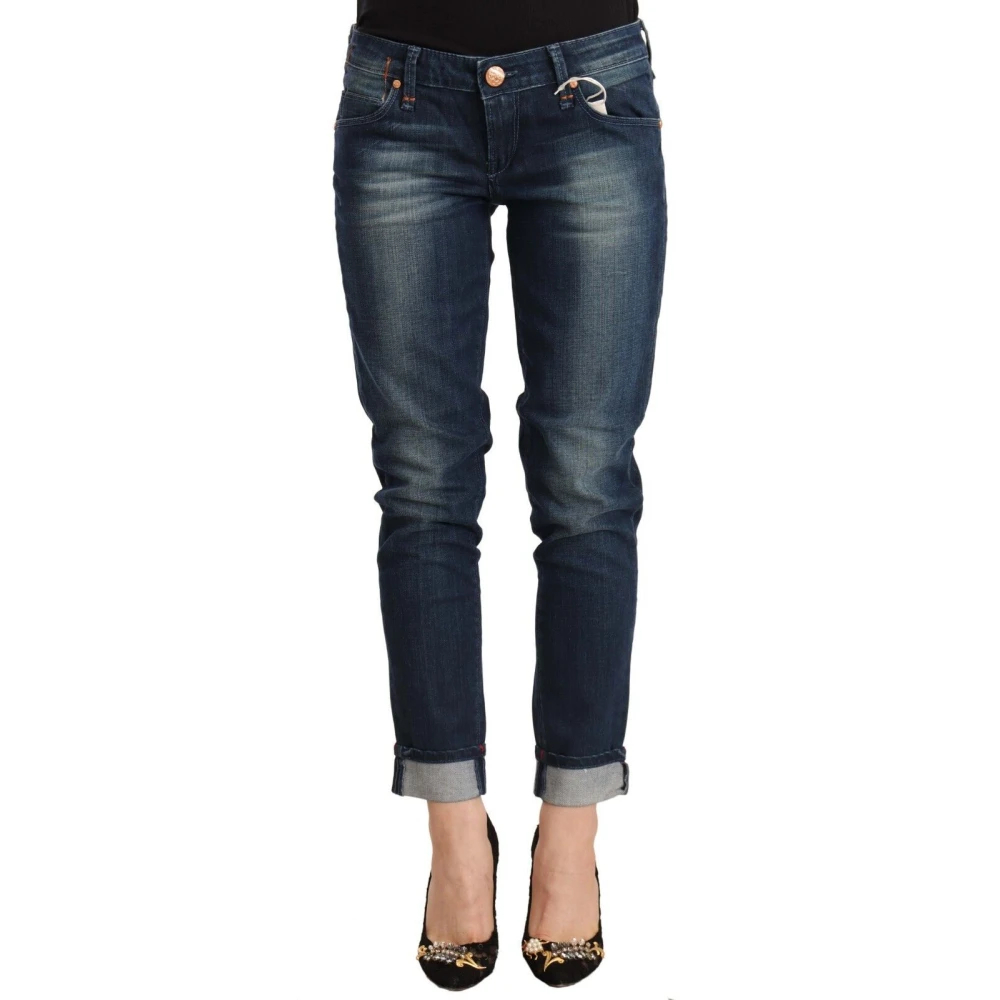 Acht Damen Blau - Low Waist Skinny Denim Folded Hem Jeans - Jeans - W28