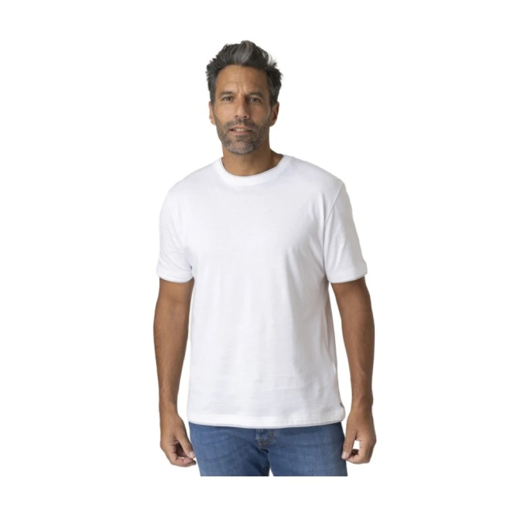 Eleventy Herren Weiß - Es T-Shirt Mit Grauen Einsätzen - Tops - S