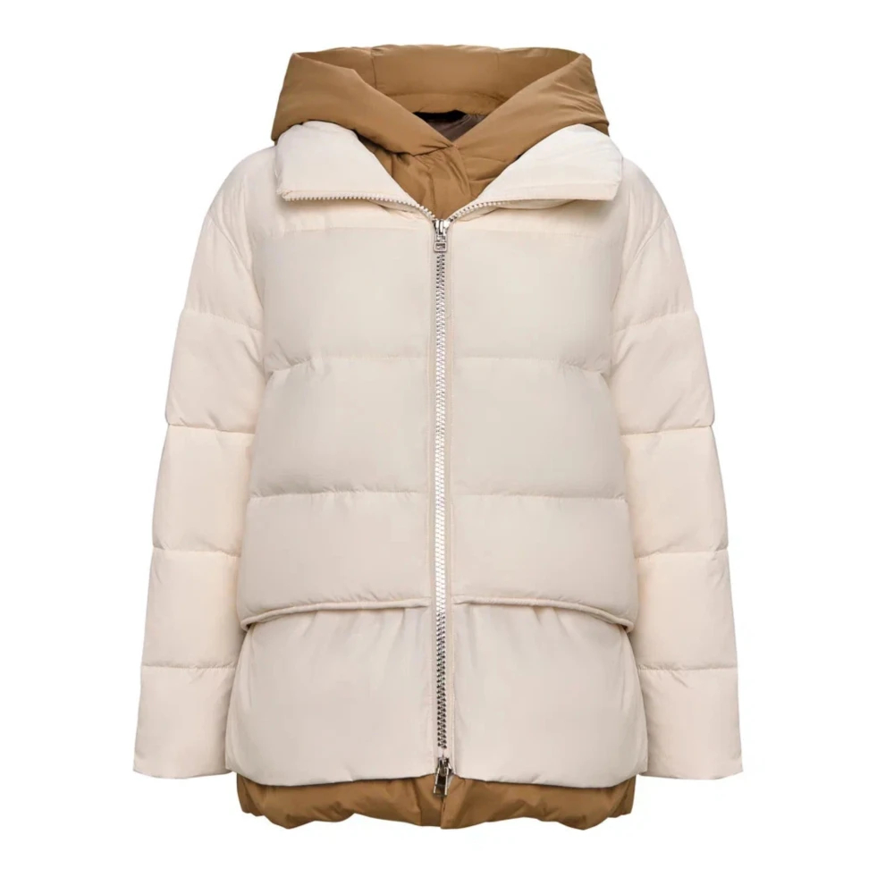 Cesare Gaspari Damen Weiß - Kapuzen-Pufferjacke - Jackets - L