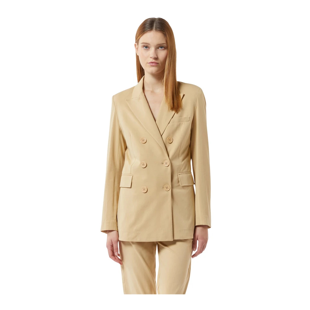 Silvian Heach Damen Beige - Doppelreihiger Blazer - Jackets - 2XS