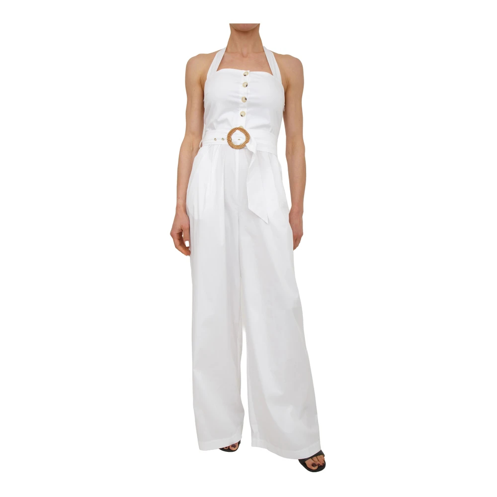 Fracomina Damen Weiß - Langer Overall - Jumpsuits & Playsuits - M