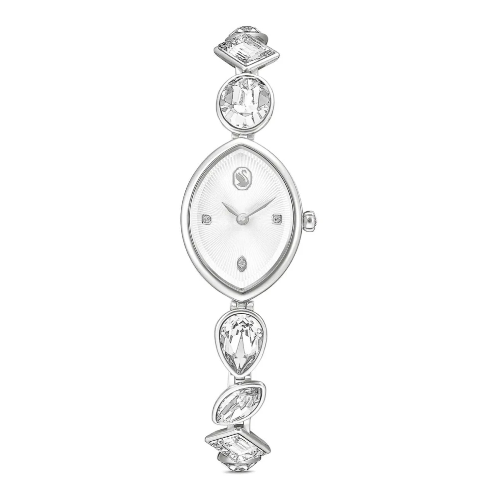 Swarovski Damen Silber,Kristall,Silber Gema Quarz (20 Mm), Silbernes Zifferblatt / Uhr - Bild 5