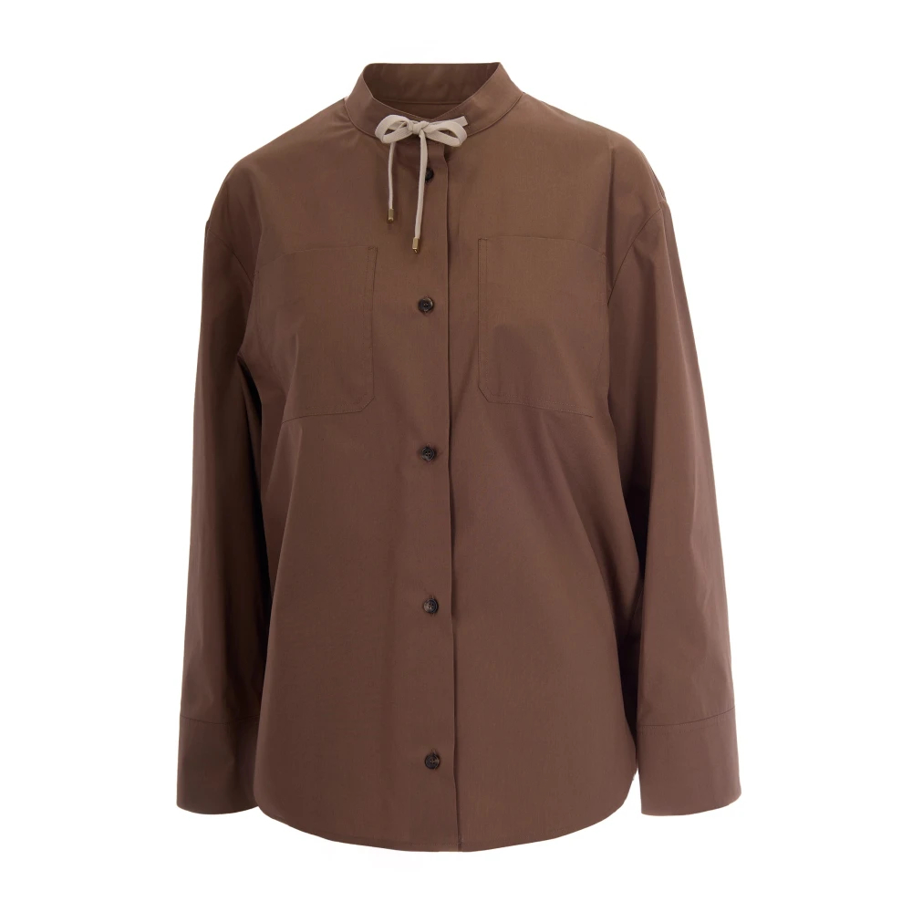 Max Mara Studio Damen Braun - Camicia Popeline - Blouses & Shirts - 2XS