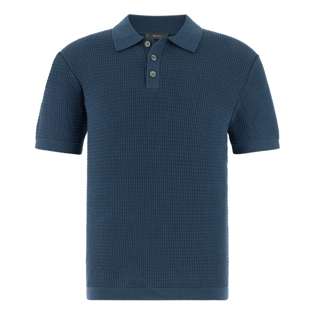 Boggi Milano Herren Blau - B Strick-Polohemd - Knitwear - Xl