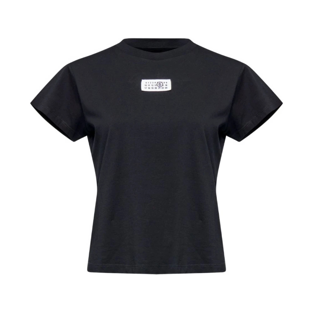 Mm6 Maison Margiela - Numeric Baumwolljersey-T-Shirt - Tops - Damen - Schwarzk - S