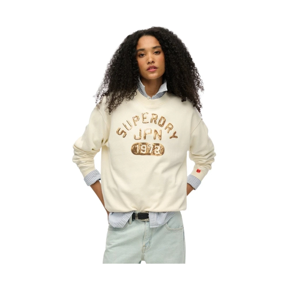 Superdry Damen Beige Sweatshirt Varsity - Bild 3