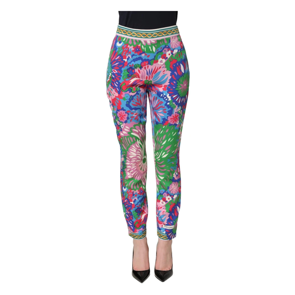 Dolce & Gabbana Damen Multicolor - Floral Stretch Jersey Leggings - Trousers - Mehrfarbig - Xs