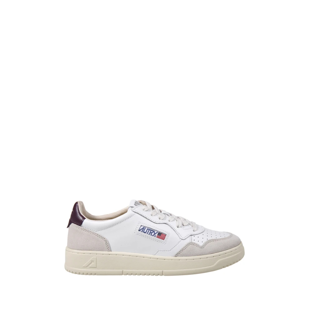 Autry Beige Autry_m Medalist Low Aus Weißem Leder Mit Wildleder Und Burgunderrotem Absatz_beige_45 Eu_mann - Bild 3