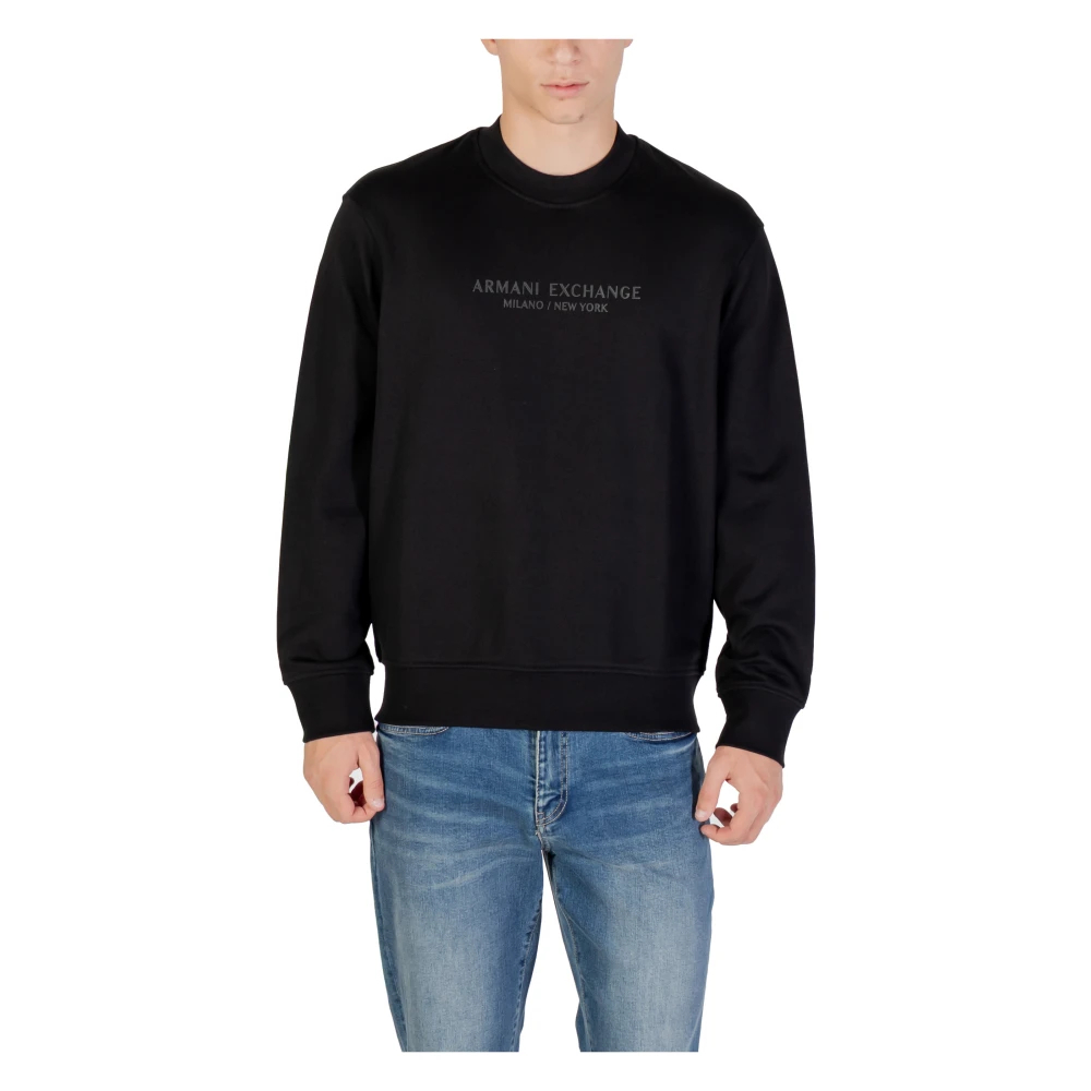 Armani Exchange Herren Schwarz - Minimalist Crewneck Sweatshirt Xm001284 Af20934 - Sweatshirts & Hoodies - K - 2XL