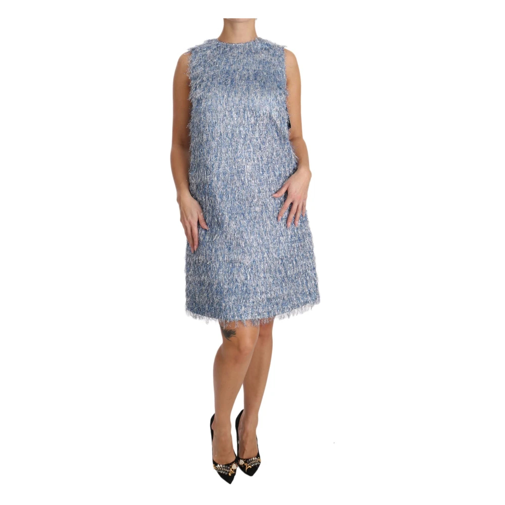 Dolce & Gabbana Damen Blau - Elegantes Fransen-Shiftkleid - Dresses - S