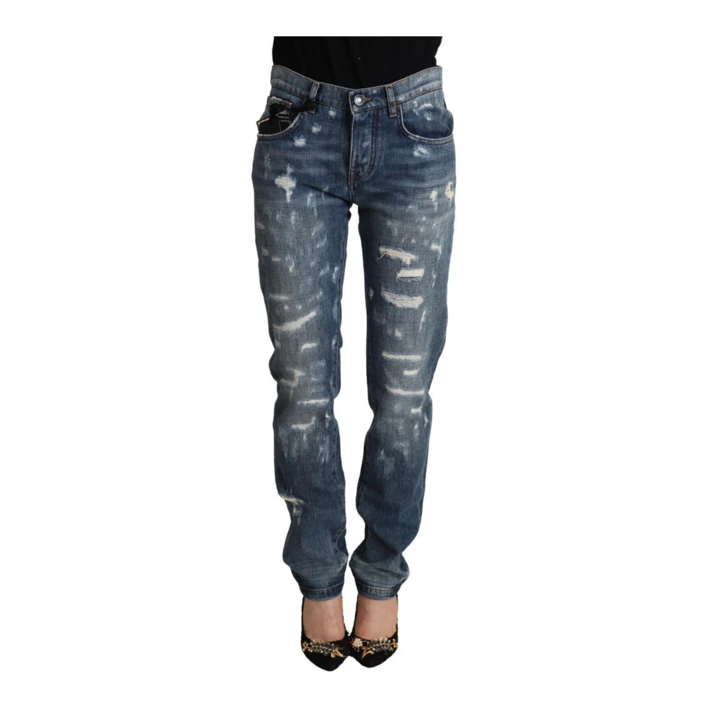 Dolce & Gabbana Damen Blau - Zerrissene Skinny Denim Jeans - Jeans - 2XS