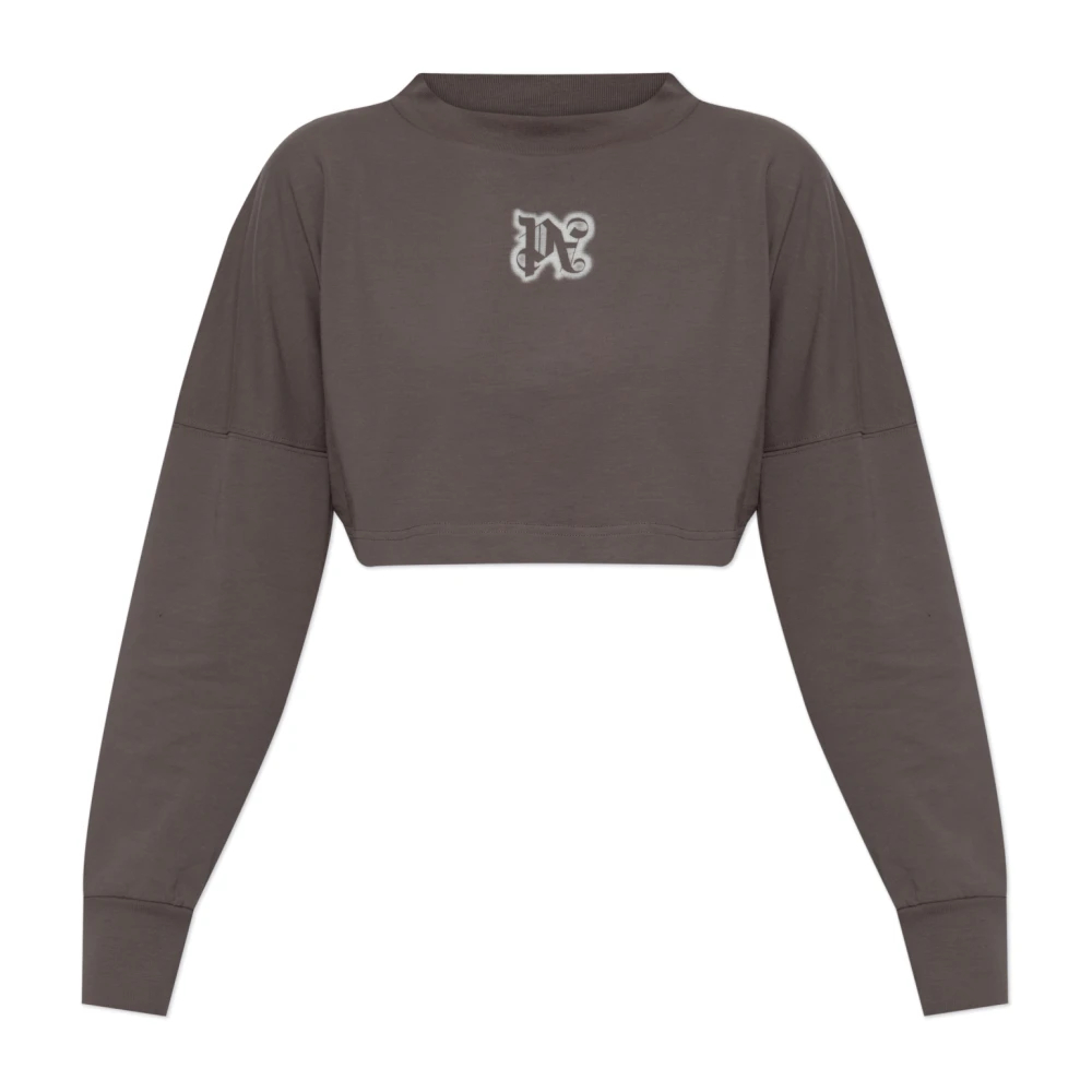 Palm Angels Damen Grau - Kurzes Langarmshirt - Tops - L