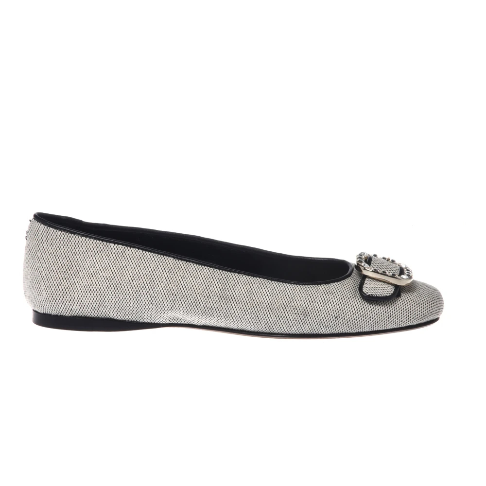 Baldinini Damen Beige - Canvas Ballerina - Shoes - 35 Eu