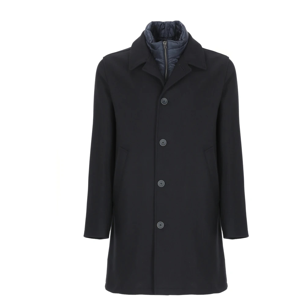 Herno Herren Blau - Klassischer Er Wollmantel - Coats - 3XL