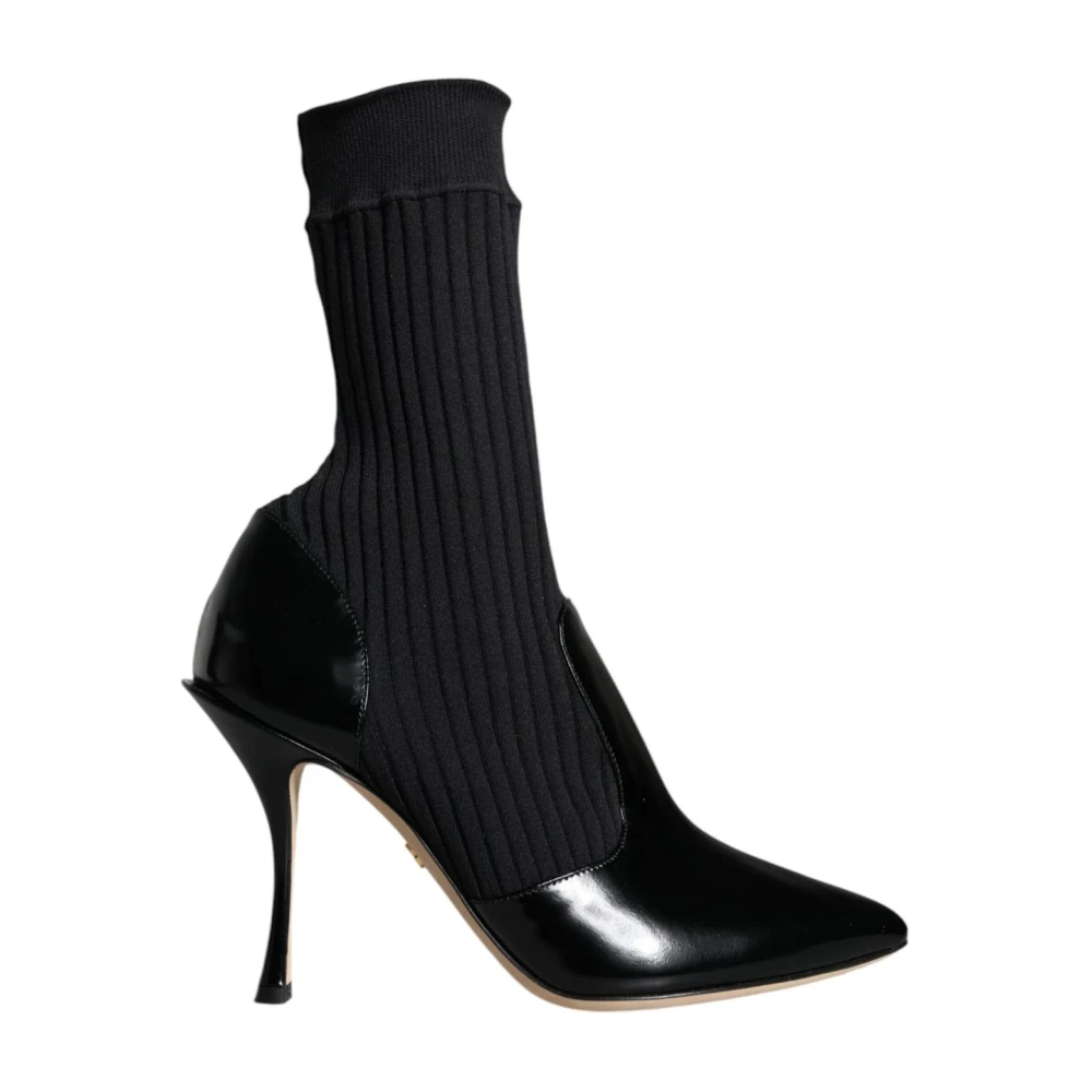 Dolce & Gabbana Damen Schwarz - Er Lackstrickstiefel - Shoes - K - 36 Eu