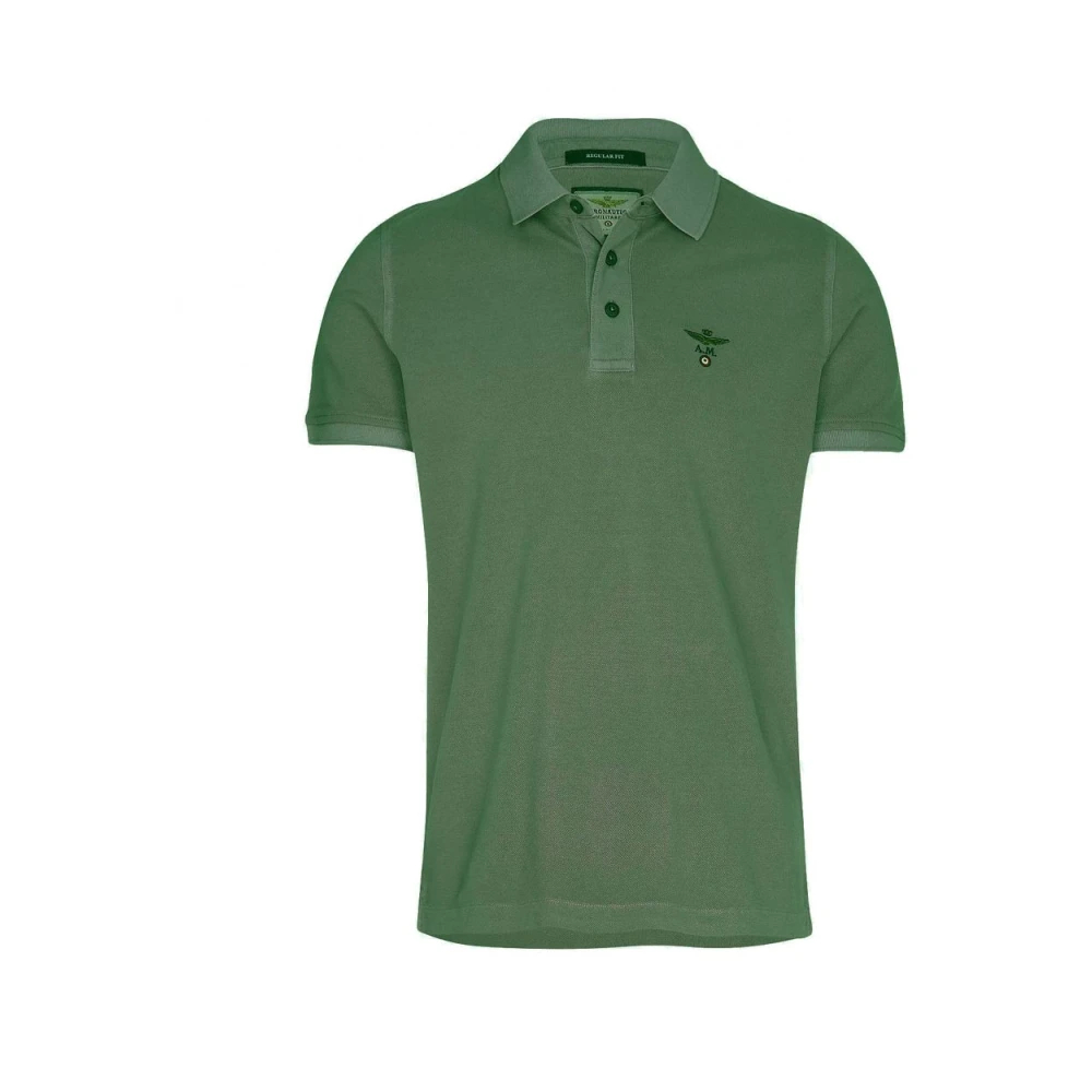 Aeronautica Militare Herren Grün - Piqué Polo - Tops - 2XL