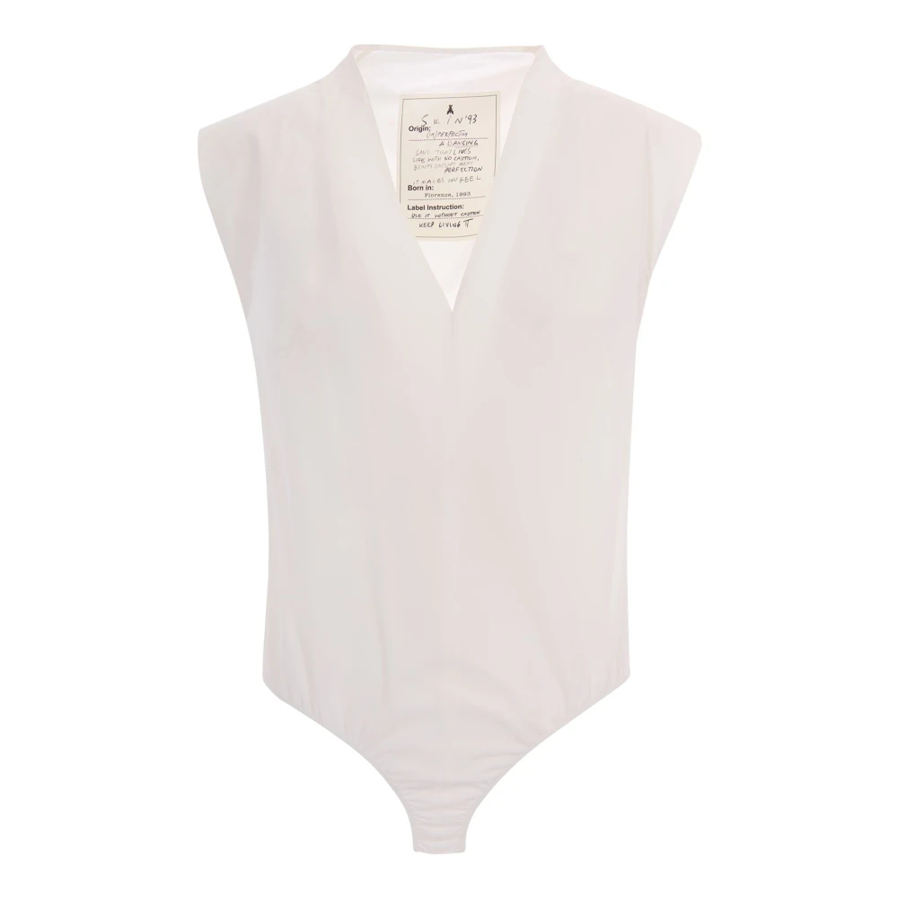 Patrizia Pepe Damen Weiß - Popeline Body - Tops - M