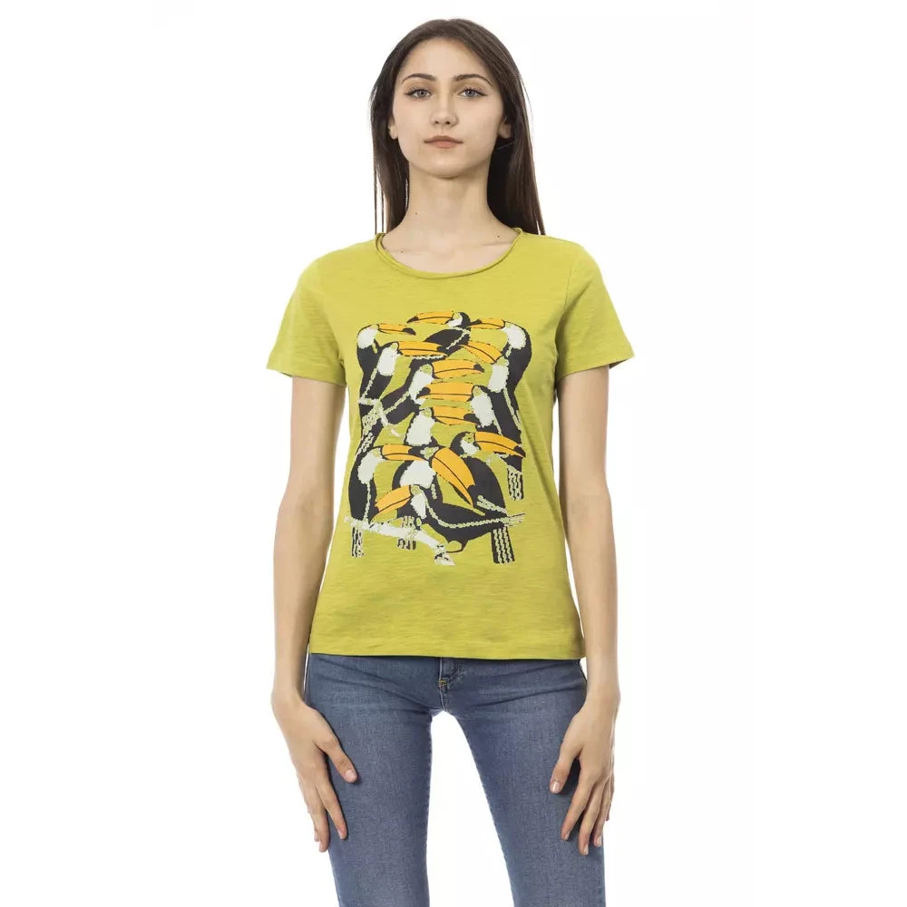 Trussardi Damen Grün - Action Es Baumwoll-T-Shirt Mit Kurzen Ärmeln - Tops - S