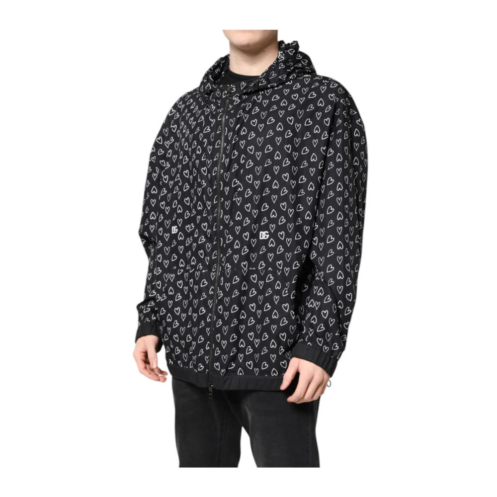 Dolce & Gabbana Herren Schwarz - Logo-Detail Kapuzen-Windbreaker-Jacke - Jackets - K - Xl