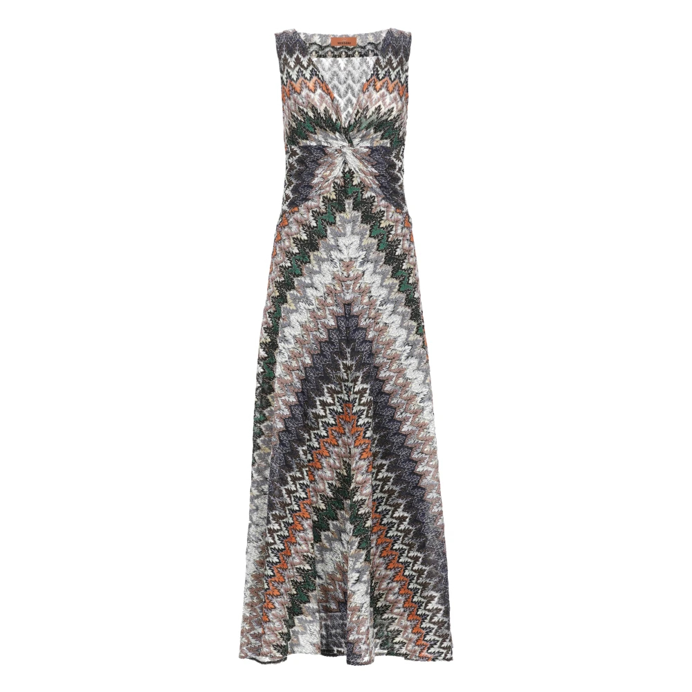 Missoni - Ärmelloses Kleid Mit Bindeband Am Ausschnitt - Dresses -Damen -Mehrfarbig -S