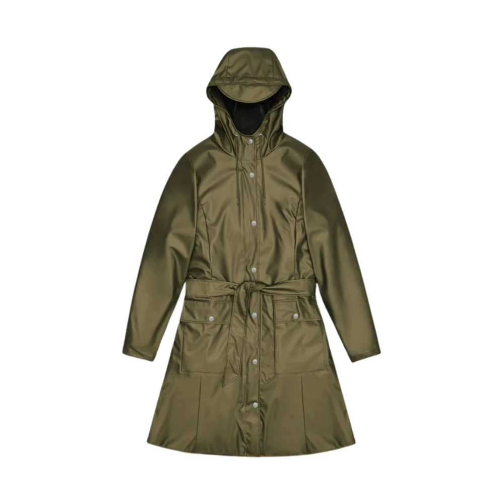Rains Damen Grün - E Lange Jacke Mit Kapuze - Jackets - Xl