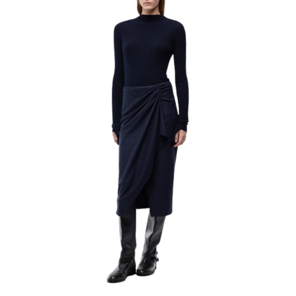 Pinko Damen Blau - Midikleid Aus Wolle Mit Nadelstreifenrock - 38 - Bild 5