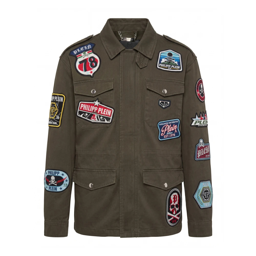 Philipp Plein - Militärjacken-Aufnäher - Jackets - Herren - Grün - M