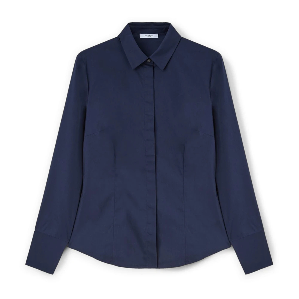 Motivi Damen Blau - Popeline Hemd - Blouses & Shirts - Xs