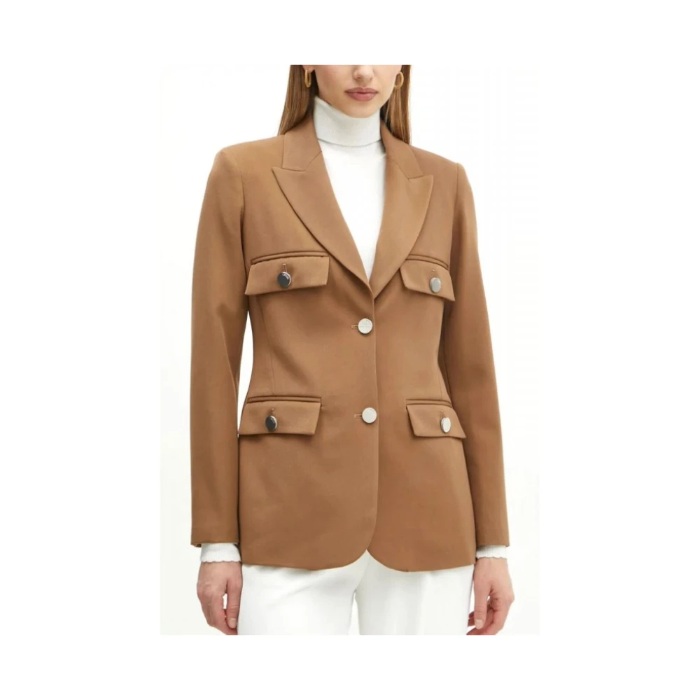 Liu Jo Damen Braun - Einreihiger Blazer - Jackets - M