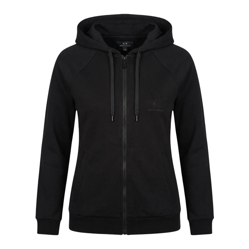 Armani Exchange Damen Schwarz - Kapuzenjacke Mit Reißverschluss - Sweatshirts & Hoodies - K -L