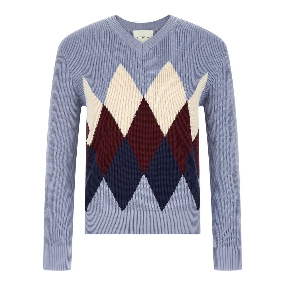 Ballantyne Herren Multicolor - Argyle V-Ausschnitt Pullover - Knitwear - Mehrfarbig -4Xl
