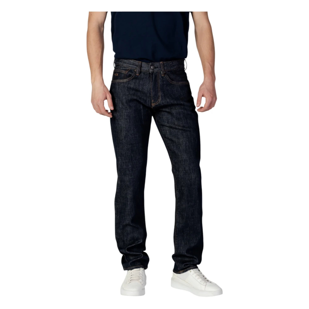 Armani Exchange Herren Blau - E Einfarbige Muster Reißverschluss Jeans - Jeans - W38 L32