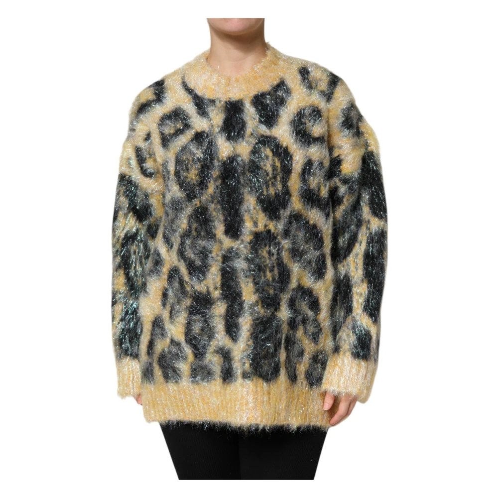 Dolce & Gabbana Damen Multicolor - Leopard Mohair Rundhals-Pullover - Knitwear - Mehrfarbig - 2XS
