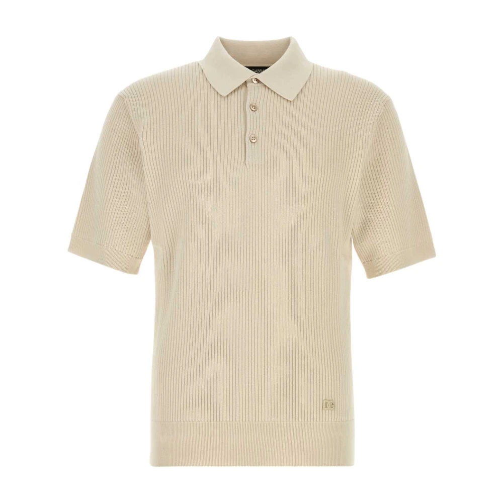 Dolce & Gabbana Herren Beige - Micro-Rib Baumwoll-Polohemd - Tops - M