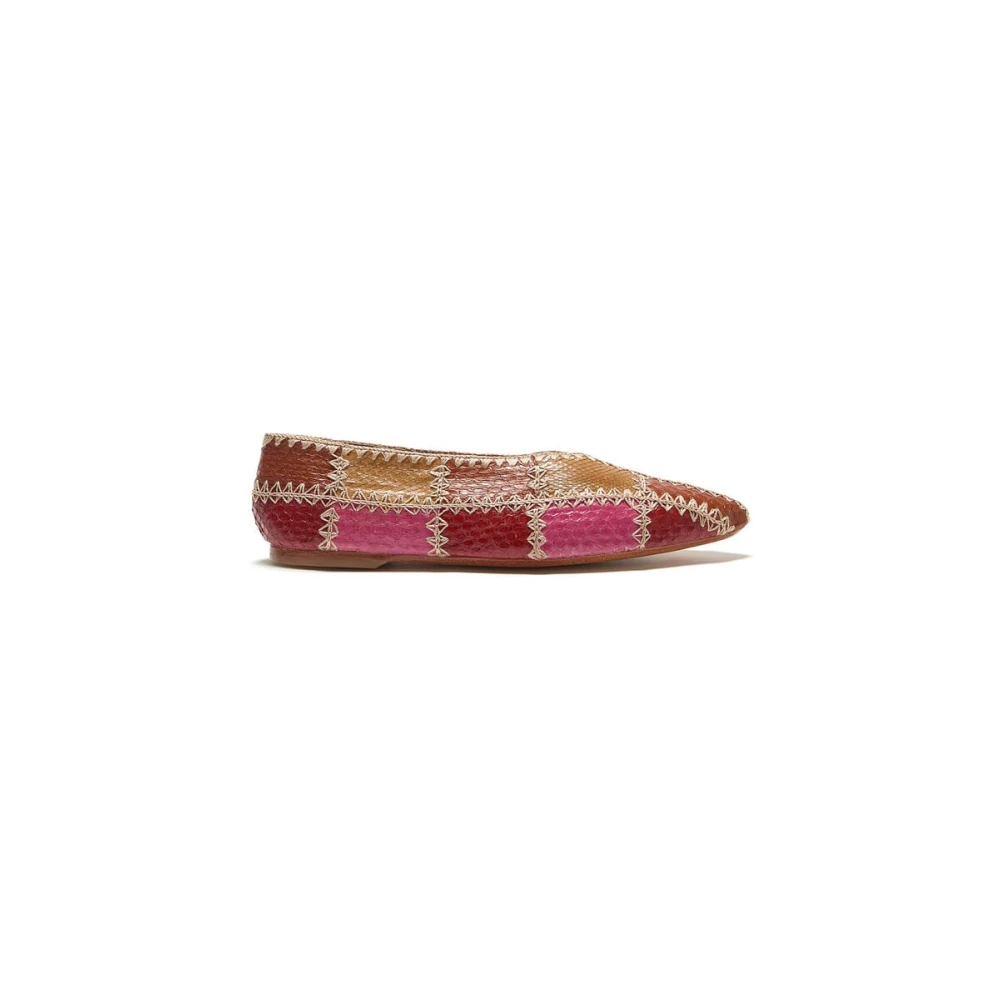 Maliparmi Damen Rosa - Patchwork Thread Ballerina - Shoes - 39 Eu