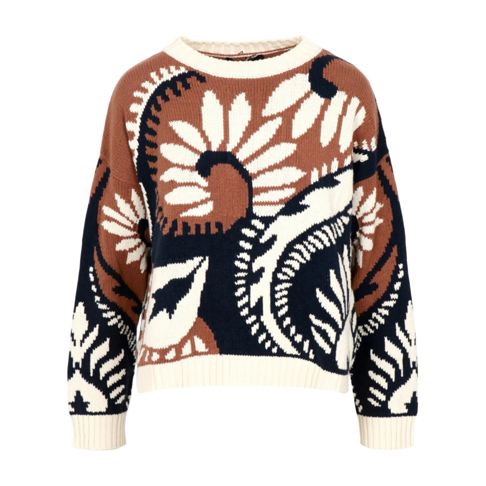 Weekend Max Mara Damen Multicolor - Baumwollpullover Mit Muster Und Rundhalsausschnitt - Knitwear - Mehrfarbig - S
