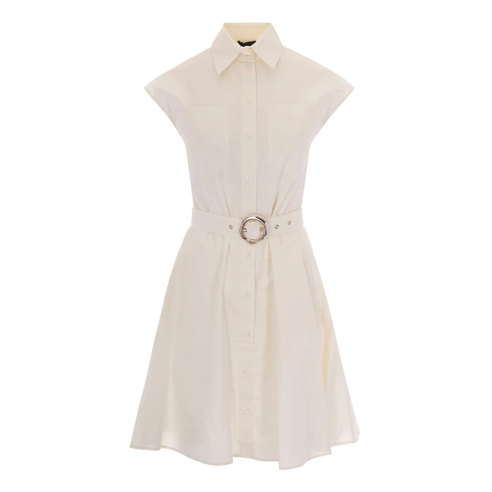 Liu Jo Damen Beige - Hemdblusenkleid Mit Gürtel - Dresses - M