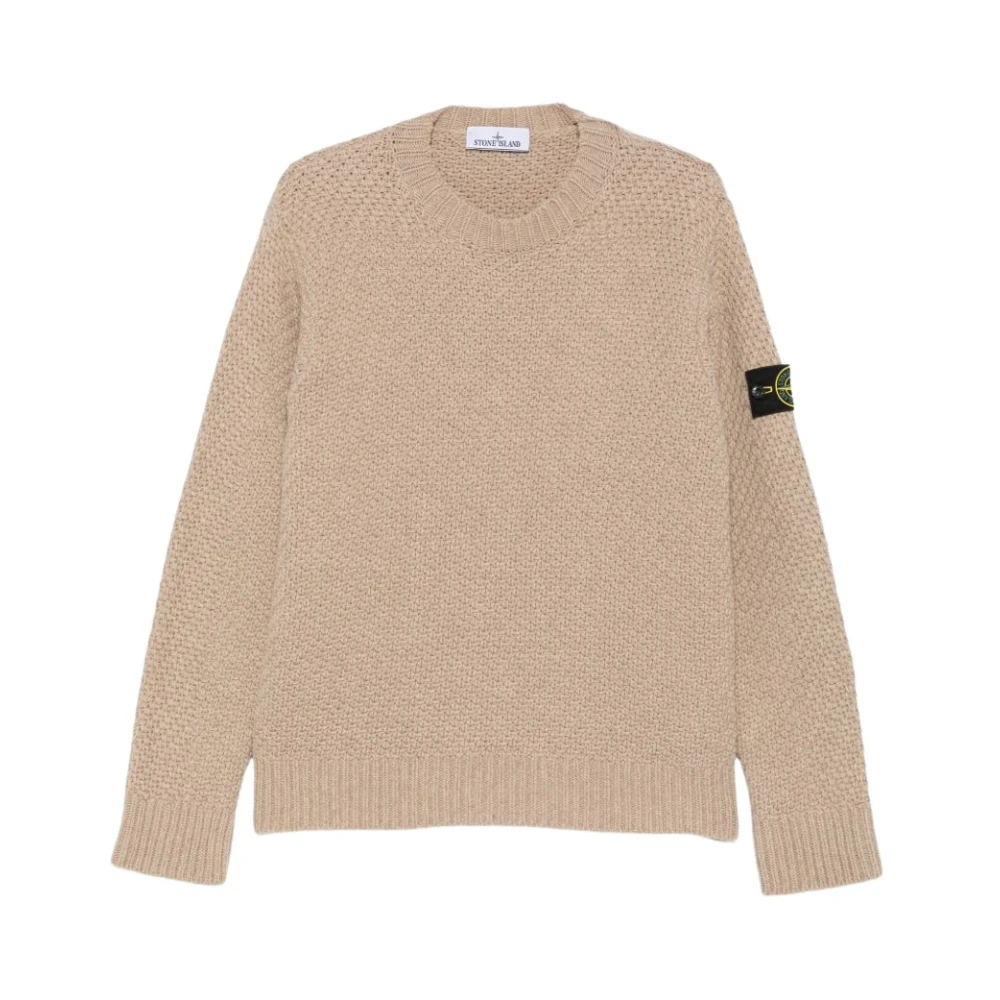 Stone Island - Waffelstrick-Rundhals-Pullover - Knitwear - Herren - Beige - Xl