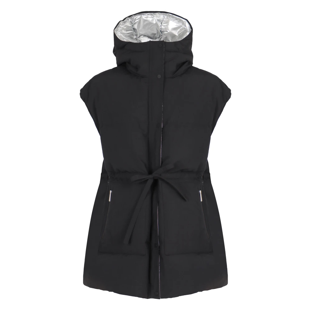 Herno Damen Schwarz - Ärmellose Daunenjacke Mit Kapuze - Jackets - K - Xs