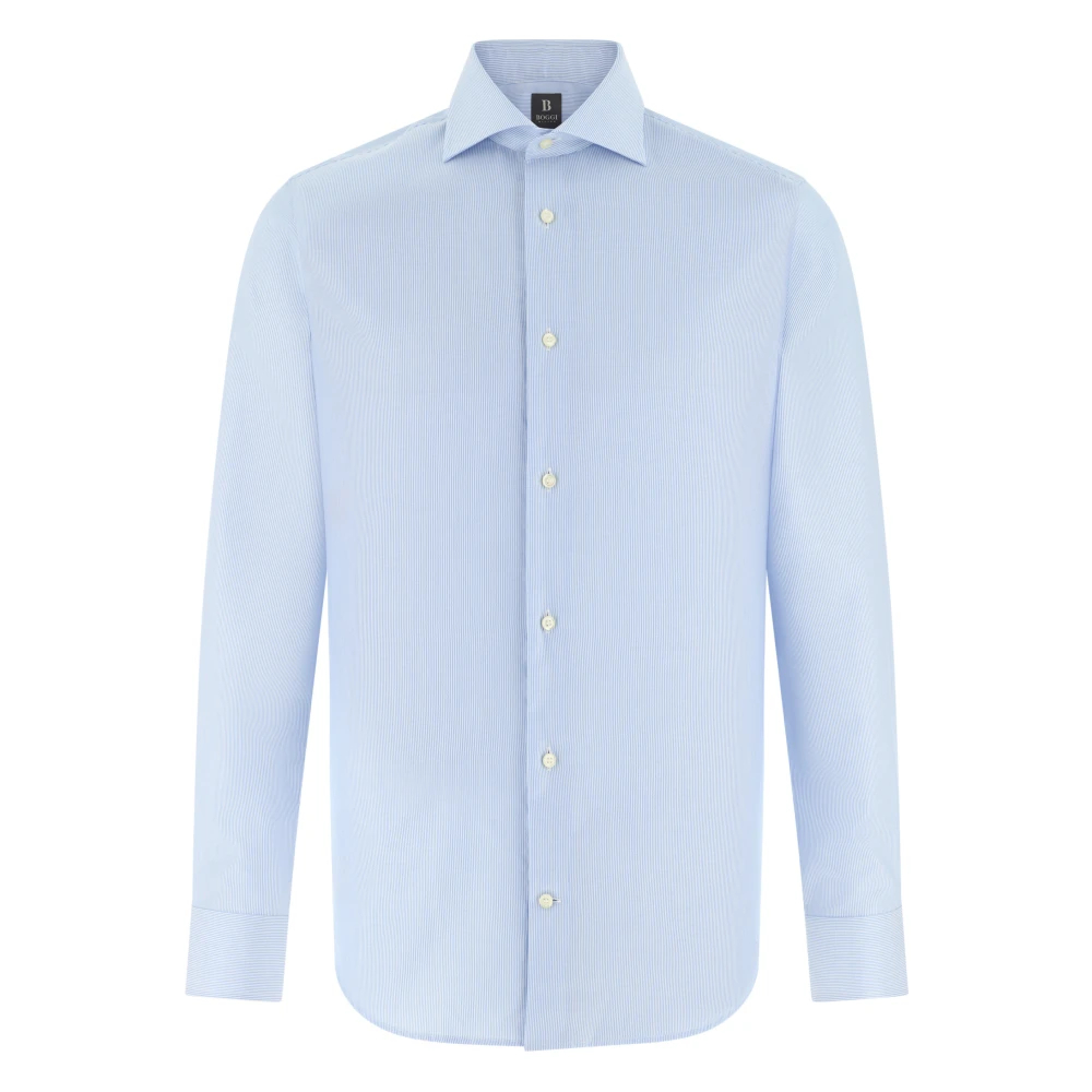 Boggi Milano Herren Blau - Twill Windsor Kragen Hemd - Shirts - 2XL