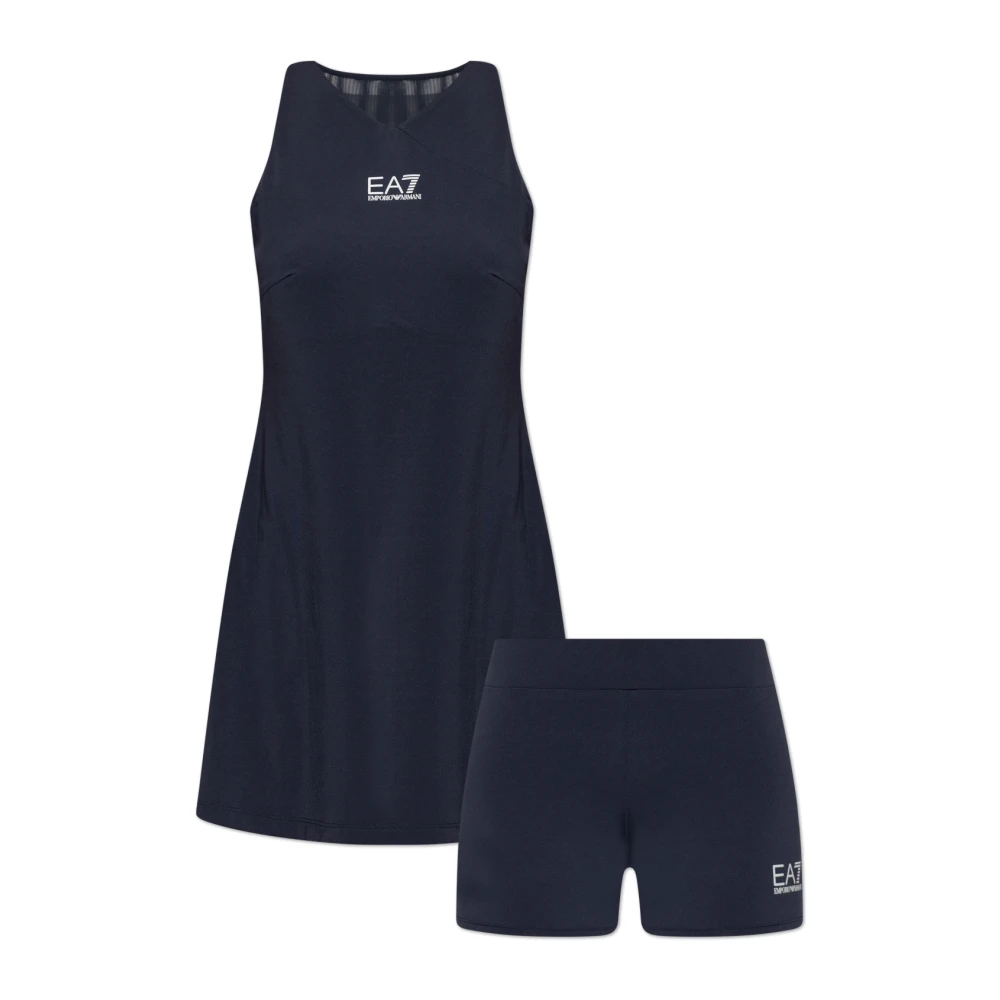 Emporio Armani Ea7 Damen Blau - Ventus Kleid Mit Shorts - Sport - Xs