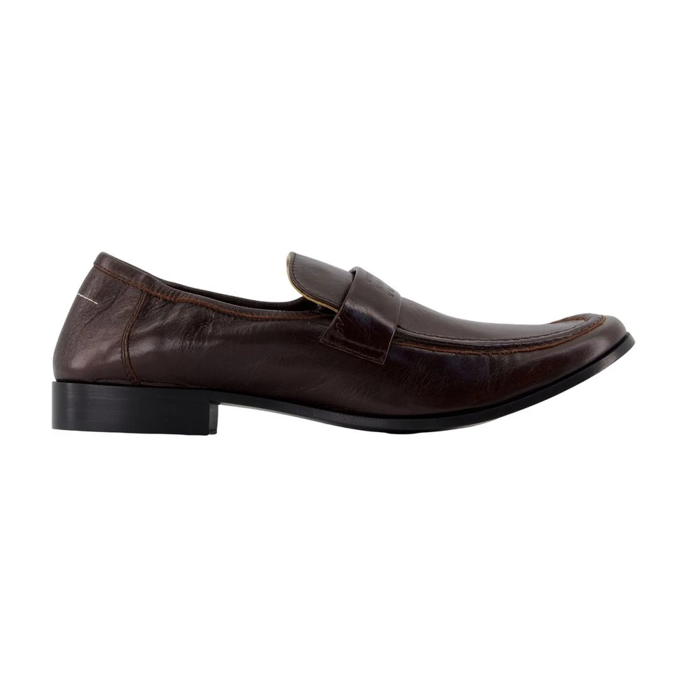 Mm6 Maison Margiela Herren Braun - Penny Strap Leder Loafers - Shoes - 42 Eu