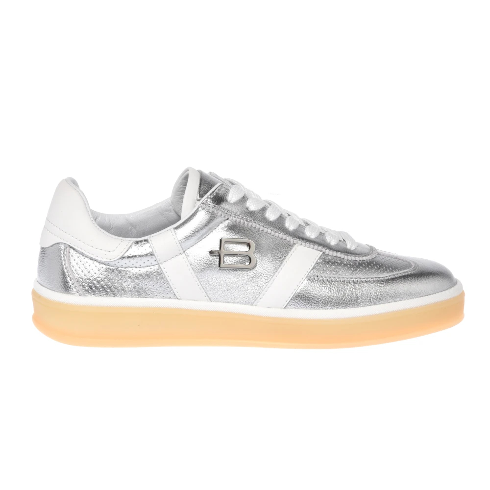 Baldinini Damen Grau - Laminated Leather Sneaker - Shoes - 38 Eu