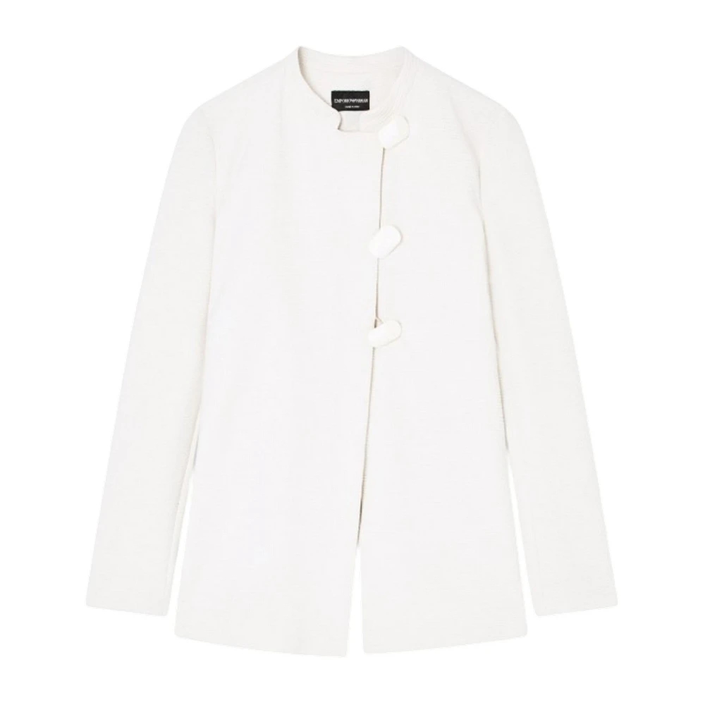 Emporio Armani Damen Weiß - Embossed Textured Jersey Jacket - Jackets - L
