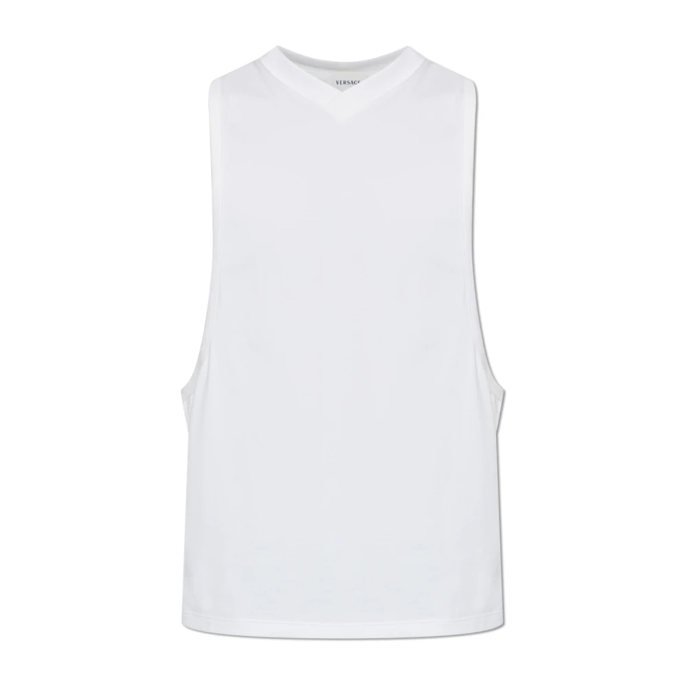 Versace Herren Weiß - Stretch Baumwoll-Jersey Tanktop - Tops - M
