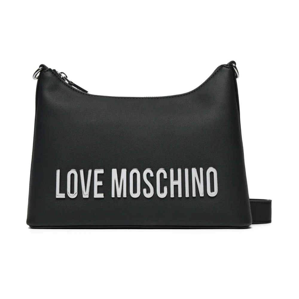 Moschino - Logo Plakette Schultertasche - Bags - Damen - Schwarzk - One Size