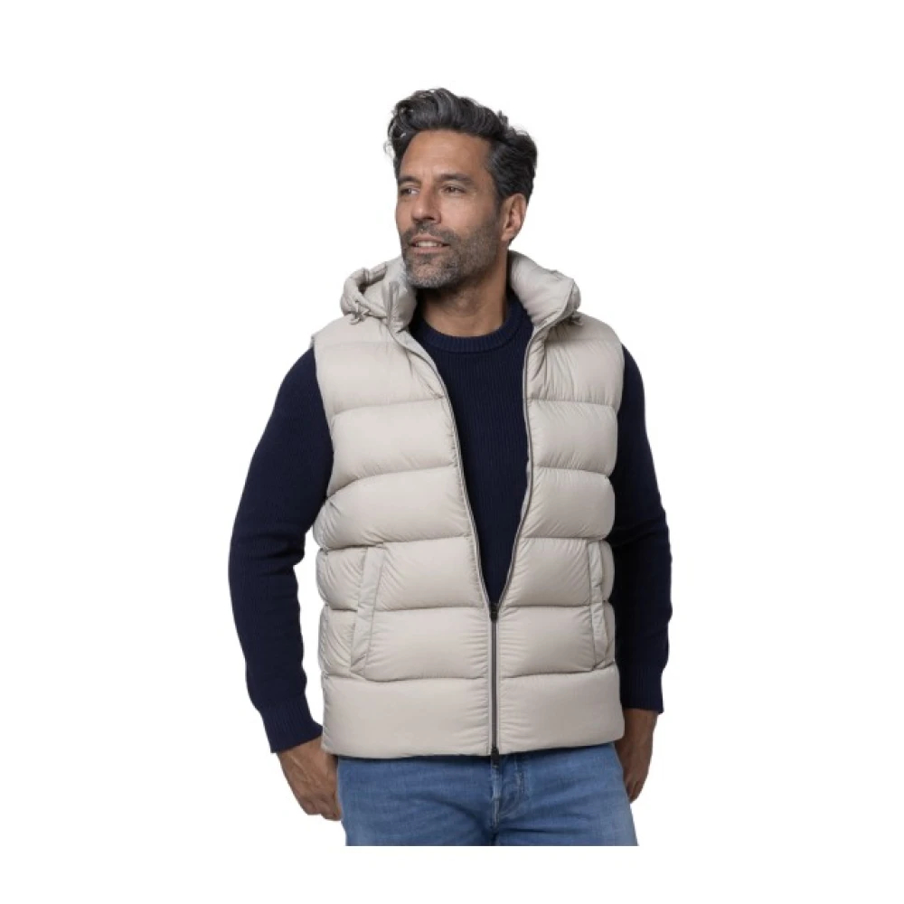 Herno Herren Braun - Ärmellose Gesteppte Kapuzenjacke - Jackets - 2XL