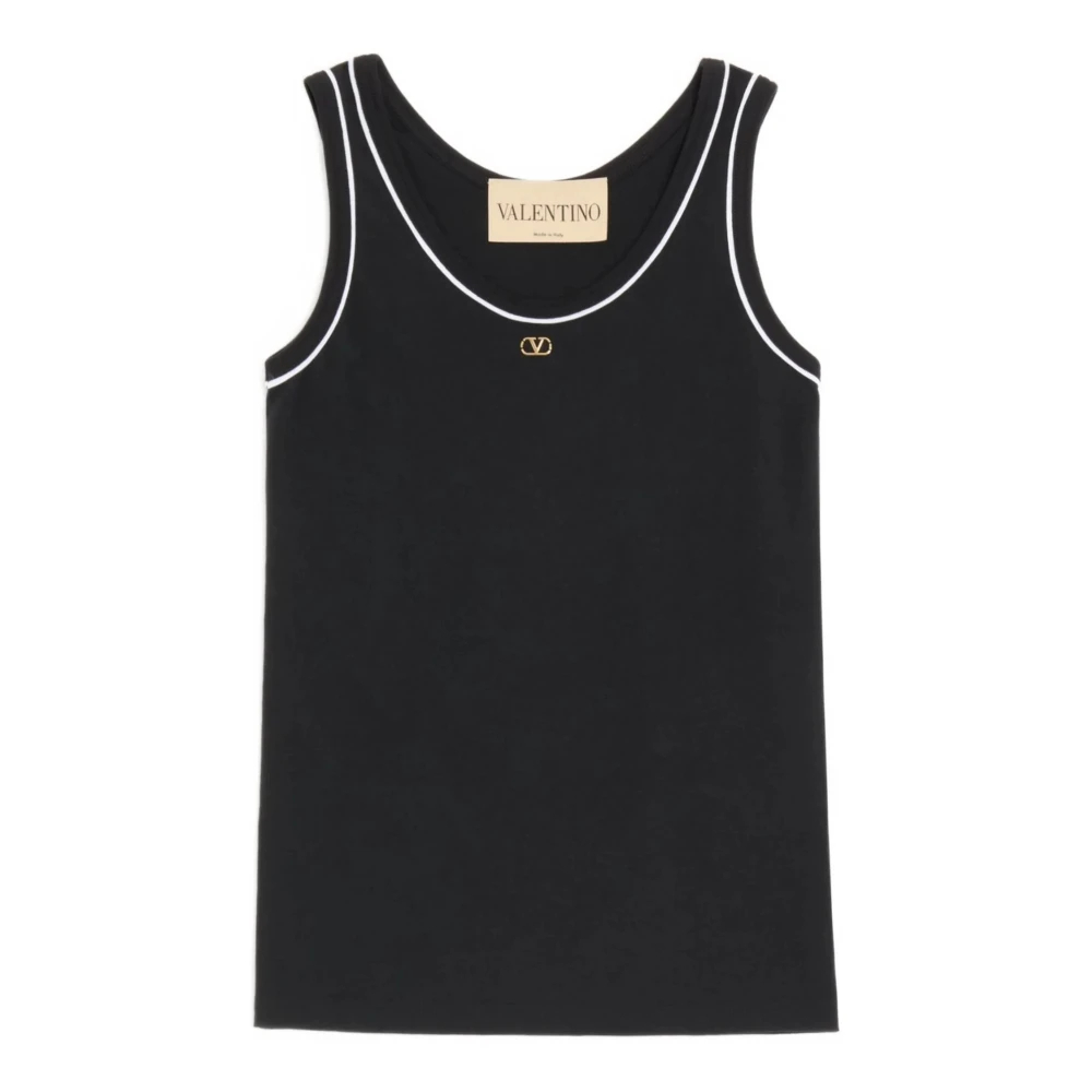 Valentino Damen Schwarz Top Mit Vlogo, Gr. S - Bild 4