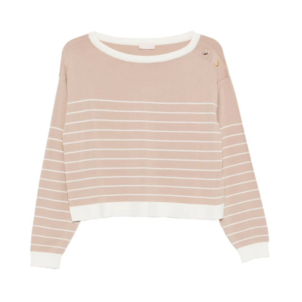 Liu Jo Damen Beige - Gestreifter Pullover - Knitwear - S